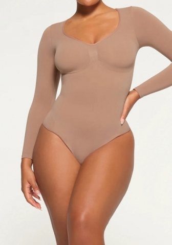 (Apricot)2023 Styles Women Sexy&Fashion Autumn/Winter TikTok&Instagram Styles Long Sleeve Bodysuit