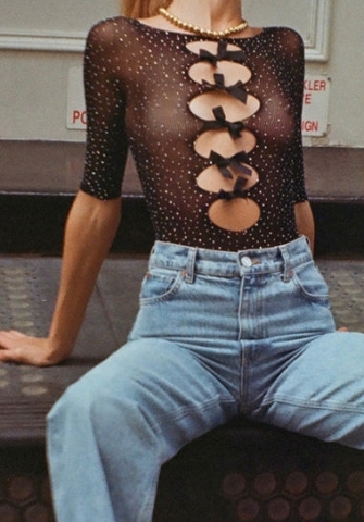 (Real Image)2023 Styles Women Sexy&Fashion Autumn/Winter TikTok&Instagram Styles Lace Lace Up Bodysuit