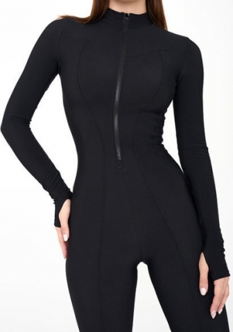 (Real Image)2023 Styles Women Sexy&Fashion Autumn/Winter TikTok&Instagram Styles Front Zipper Long Sleeve Jumpsuit