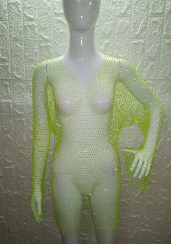 (Green V Neck)2023 Styles Women Sexy&Fashion Autumn/Winter TikTok&Instagram Styles Sequins V Neck Mini Dress