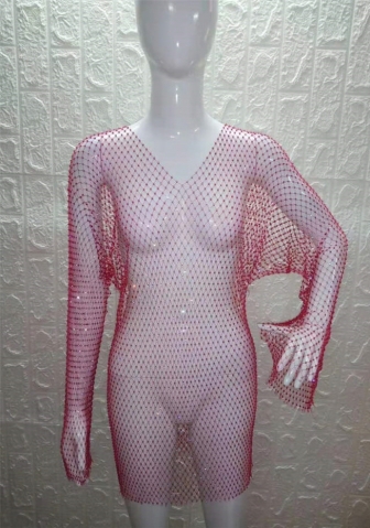 (Rose V Neck)2023 Styles Women Sexy&Fashion Autumn/Winter TikTok&Instagram Styles Sequins V Neck Mini Dress