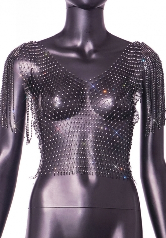 (Only Tops)(Real Image)2023 Styles Women Sexy&Fashion Autumn/Winter TikTok&Instagram Styles Sequins Tassel Tops