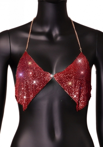 (Red)2023 Styles Women Sexy&Fashion Autumn/Winter TikTok&Instagram Styles Sequins Bar Tops