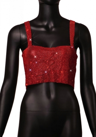 (Red)2023 Styles Women Sexy&Fashion Autumn/Winter TikTok&Instagram Styles Sequins Strap Tank Tops