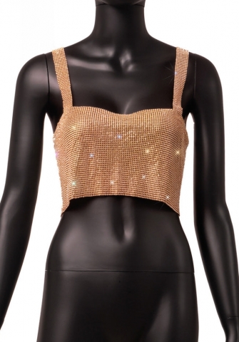(Golden)2023 Styles Women Sexy&Fashion Autumn/Winter TikTok&Instagram Styles Sequins Strap Tank Tops