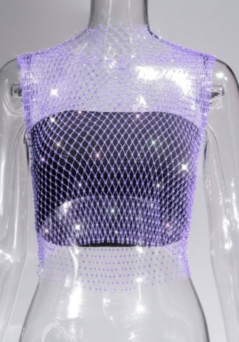 (Purple)2023 Styles Women Sexy&Fashion Autumn/Winter TikTok&Instagram Styles Sequins Round Neck Tops