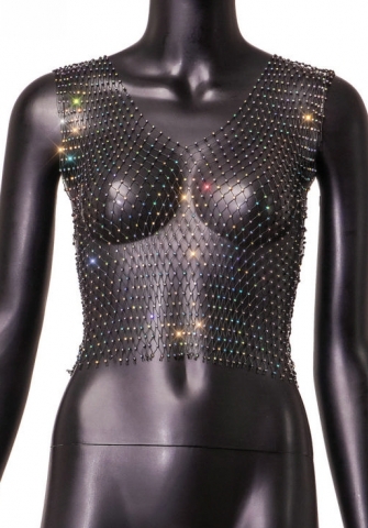 (Black)2023 Styles Women Sexy&Fashion Autumn/Winter TikTok&Instagram Styles Sequins V Neck Tops