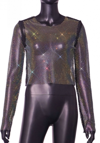 (Only Tops)2023 Styles Women Sexy&Fashion Autumn/Winter TikTok&Instagram Styles Long Sleeve Round Neck Sequins Tops
