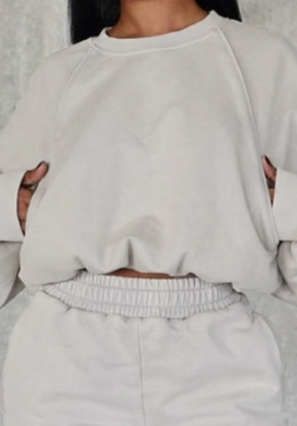 (Only Tops)(Gray)2023 Styles Women Sexy&Fashion Autumn/Winter TikTok&Instagram Styles Sweat Tops