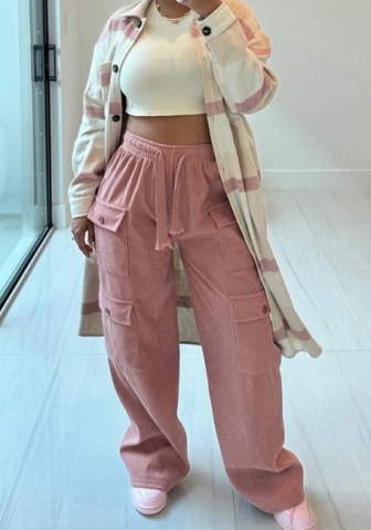(Only Bottom)(Pink)2023 Styles Women Sexy&Fashion Autumn/Winter TikTok&Instagram Styles Loose Long Pants