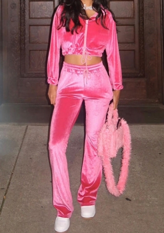 (Real Image)2023 Styles Women Sexy&Fashion Autumn/Winter TikTok&Instagram Styles Velvet Two Piece Suit