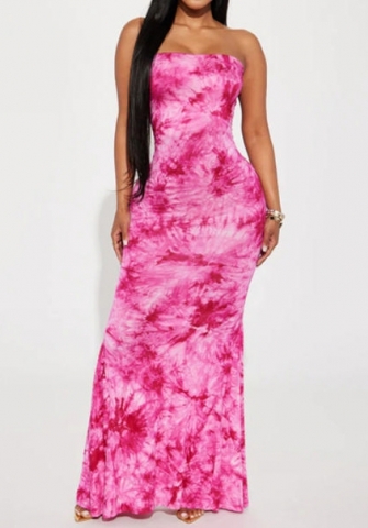 (Real Image)2023 Styles Women Sexy&Fashion Autumn/Winter TikTok&Instagram Styles Tube Print Maxi Dress