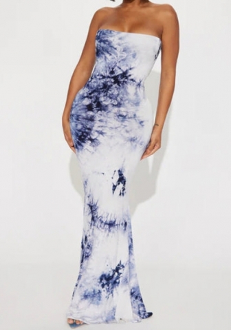 (Real Image)2023 Styles Women Sexy&Fashion Autumn/Winter TikTok&Instagram Styles Tube Print Maxi Dress