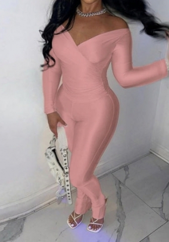 (Pink)2023 Styles Women Sexy&Fashion Autumn/Winter TikTok&Instagram Styles Silk Two Piece Suit