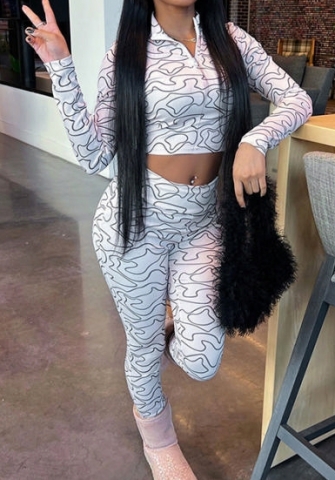 (Real Image)2023 Styles Women Sexy&Fashion Autumn/Winter TikTok&Instagram Styles Print Two Piece Suit