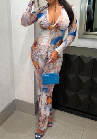 (Real Image)2023 Styles Women Sexy&Fashion Autumn/Winter TikTok&Instagram Styles Print Two Piece Suit