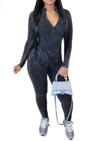 (Real Image)2023 Styles Women Sexy&Fashion Autumn/Winter TikTok&Instagram Styles V Neck Long Sleeve Jumpsuit