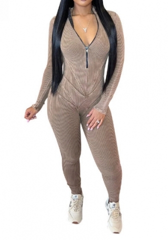 (Real Image)2023 Styles Women Sexy&Fashion Autumn/Winter TikTok&Instagram Styles V Neck Long Sleeve Jumpsuit