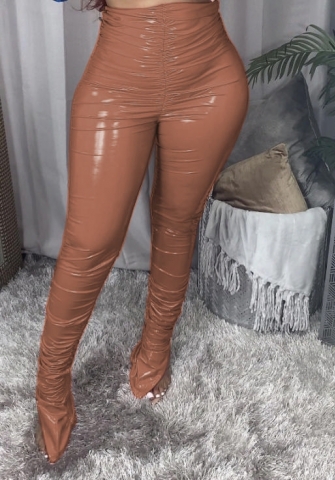 (Brown)2023 Styles Women Sexy&Fashion Autumn/Winter TikTok&Instagram Styles PU Long Pants