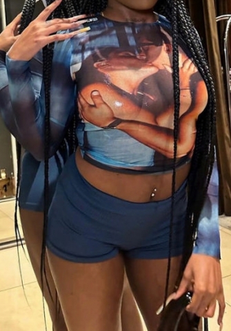 (Only Tops)(Real Image)2023 Styles Women Sexy&Fashion Autumn/Winter TikTok&Instagram Styles Print Long Sleeve Tee