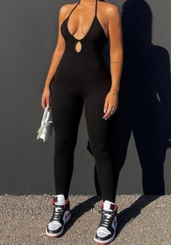 (Real Image)2023 Styles Women Sexy&Fashion Autumn/Winter TikTok&Instagram Styles Black Halter Jumpsuit