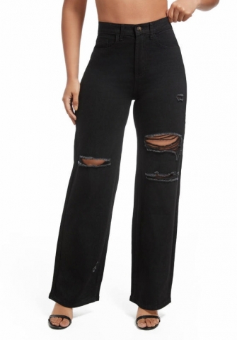 (Only Bottom)(Real Image)2024 Styles Women Sexy&Fashion Sprint/Summer TikTok&Instagram Styles Ripped Jeans Long Pants