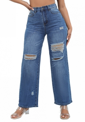 (Only Bottom)(Real Image)2024 Styles Women Sexy&Fashion Sprint/Summer TikTok&Instagram Styles Ripped Jeans Long Pants