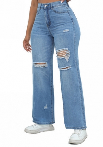 (Only Bottom)(Real Image)2024 Styles Women Sexy&Fashion Sprint/Summer TikTok&Instagram Styles Ripped Jeans Long Pants