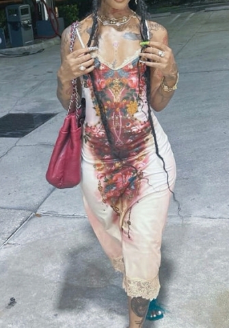 (Real Image)2024 Styles Women Sexy&Fashion Sprint/Summer TikTok&Instagram Styles Print Strap Maxi Dress