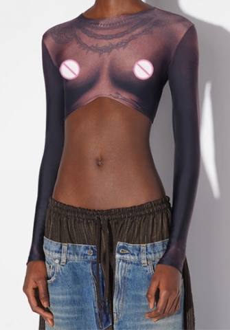 (Only Tops，Brown)2024 Styles Women Sexy&Fashion Sprint/Summer TikTok&Instagram Styles Print Long Sleeve Tank Tops