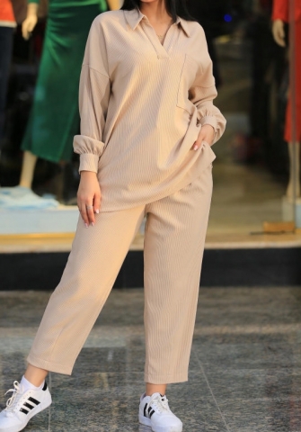 (Apricot)2024 Styles Women Sexy&Fashion Sprint/Summer TikTok&Instagram Styles Casual Two Piece Suit