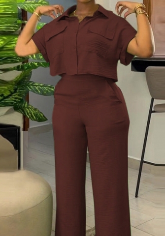 (Brown)2024 Styles Women Sexy&Fashion Sprint/Summer TikTok&Instagram Styles OL Loose Two Piece Suit