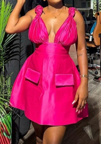 (Rose)2024 Styles Women Sexy&Fashion Sprint/Summer TikTok&Instagram Styles Irregular Club Dress