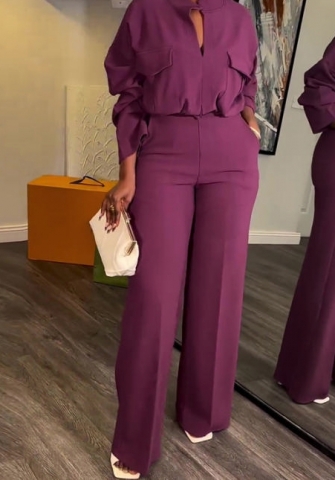 (Purple)2024 Styles Women Sexy&Fashion Sprint/Summer TikTok&Instagram Styles Loose OL Two Piece Suit