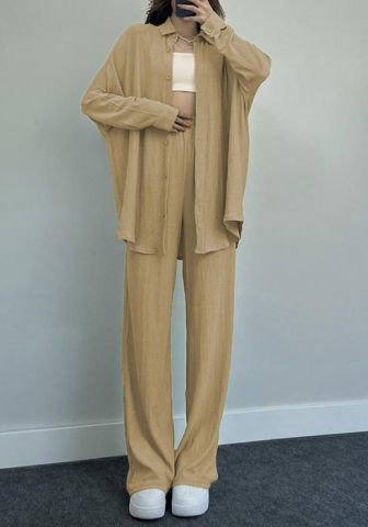 (Apricot)2024 Styles Women Sexy&Fashion Sprint/Summer TikTok&Instagram Styles Loose Two Piece Suit