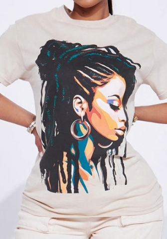 (Real Image)2024 Styles Women Sexy&Fashion Sprint/Summer TikTok&Instagram Styles Print Short Sleeve Tee