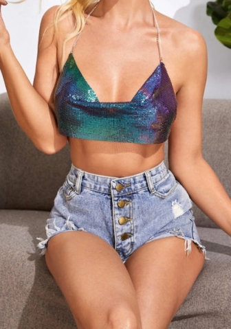 (Only Tops)2024 Styles Women Sexy&Fashion Sprint/Summer TikTok&Instagram Styles Sequins Tank Tops