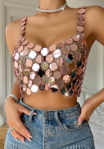 (Only Tops)2024 Styles Women Sexy&Fashion Sprint/Summer TikTok&Instagram Styles Sequins Tank Tops