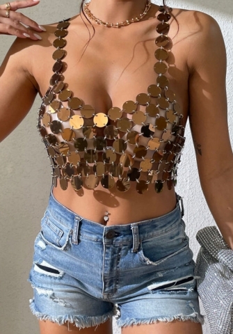 (Only Tops)2024 Styles Women Sexy&Fashion Sprint/Summer TikTok&Instagram Styles Sequins Tank Tops