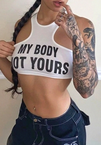 (Real Image)2024 Styles Women Sexy&Fashion Sprint/Summer TikTok&Instagram Styles Print Letter Vest