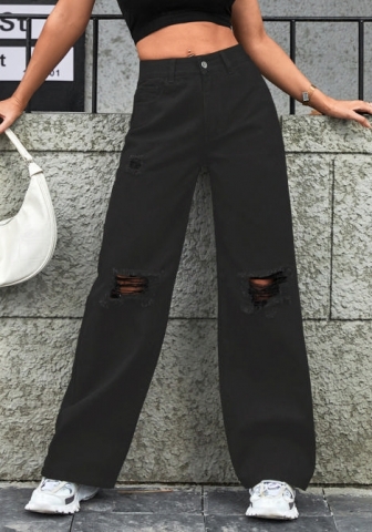 (Real Image)2024 Styles Women Sexy&Fashion Sprint/Summer TikTok&Instagram Ripped Jeans Long Pants