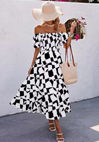 (Real Image)2024 Styles Women Sexy&Fashion Sprint/Summer TikTok&Instagram Bohemian Styles Off Shoulder Maxi Dress
