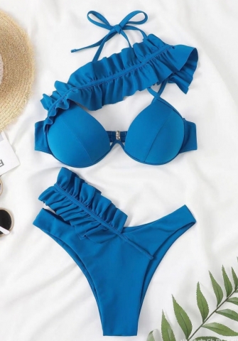 (Real Image)2024 Styles Women Sexy&Fashion Sprint/Summer TikTok&Instagram Ruffle Bikini Set