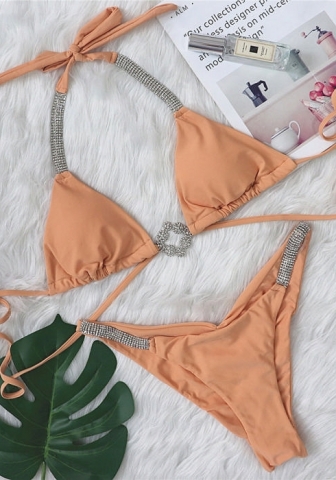 (Real Image)2024 Styles Women Sexy&Fashion Sprint/Summer TikTok&Instagram Sequin&Rhinestones Bikini Set