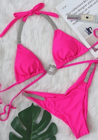 (Real Image)2024 Styles Women Sexy&Fashion Sprint/Summer TikTok&Instagram Sequin&Rhinestones Bikini Set