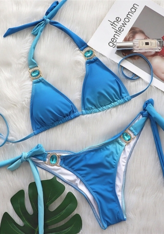 (Real Image)2024 Styles Women Sexy&Fashion Sprint/Summer TikTok&Instagram Sequin&Rhinestones Bikini Set