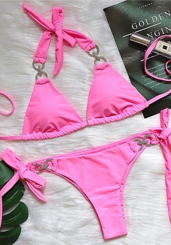 (Real Image)2024 Styles Women Sexy&Fashion Sprint/Summer TikTok&Instagram Sequin&Rhinestones Bikini Set