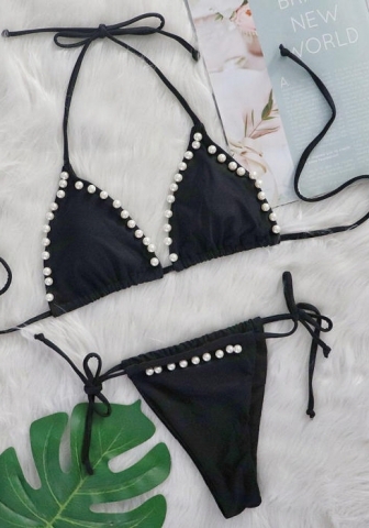 (Real Image)2024 Styles Women Sexy&Fashion Sprint/Summer TikTok&Instagram Sequin&Rhinestones Bikini Set