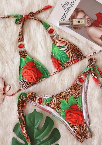 (Real Image)2024 Styles Women Sexy&Fashion Sprint/Summer TikTok&Instagram Sequin&Rhinestones Bikini Set