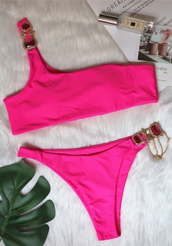 (Real Image)2024 Styles Women Sexy&Fashion Sprint/Summer TikTok&Instagram Sequin&Rhinestones Bikini Set